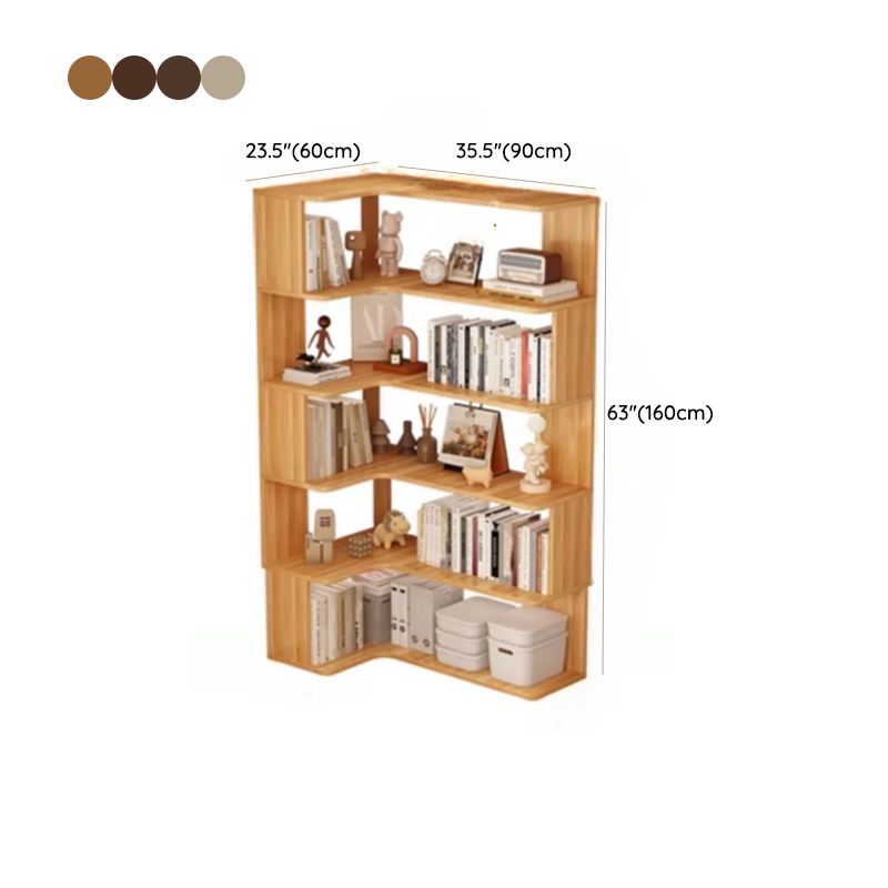 Scandinavian L-Shaped Corner Bookshelf with Baseboard Cutout & Open ...