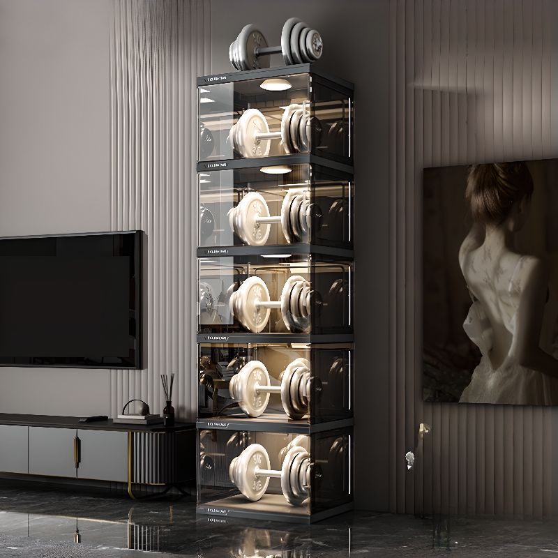 Stackable Display For Kitchen Sleek Stackable Display Cabinet with Magnetic Door Versatile Storage ...