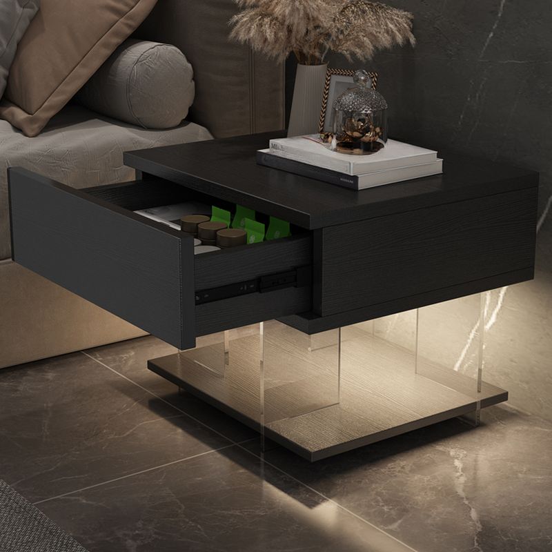 Contemporary Floating Nightstand with Motion Sensor LED Light and ...