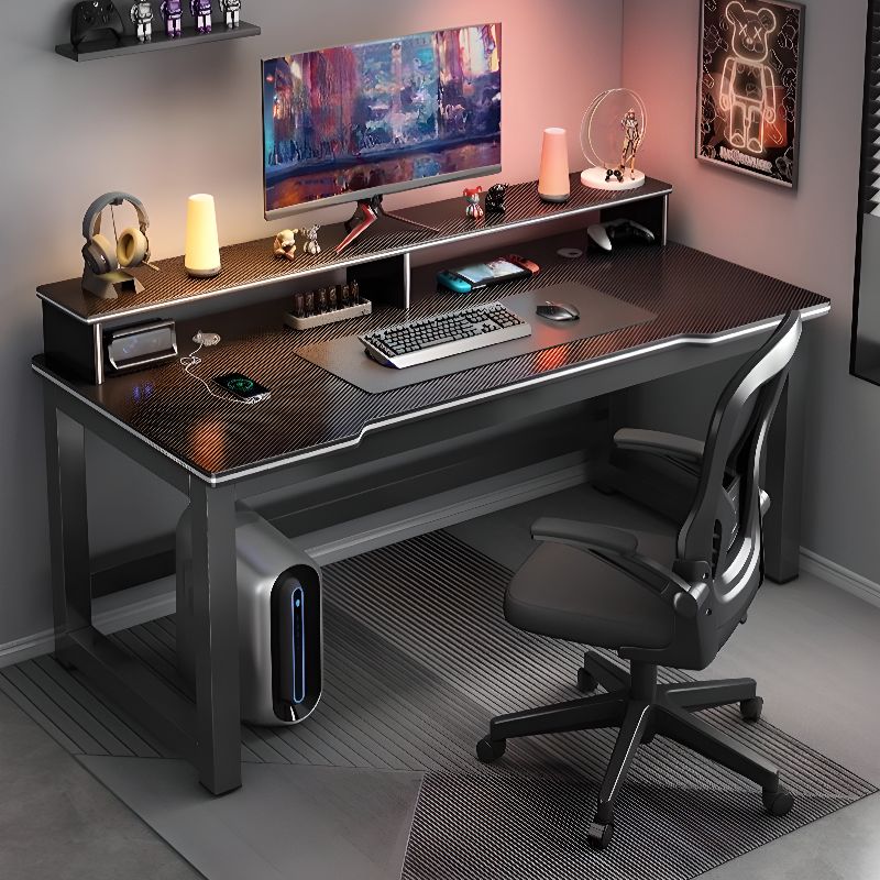 Easy Installation Asymmetrical Alloy Computer Desk with Integrated ...