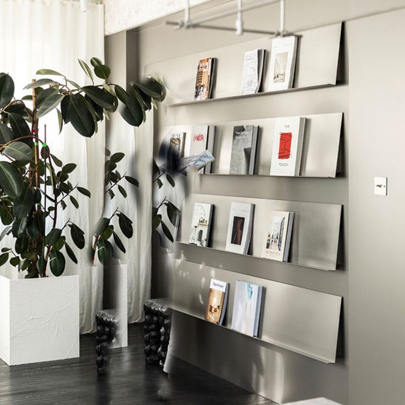 Minimalist Metal Floating Magazine Rack for Gallery Wall Display - With ...