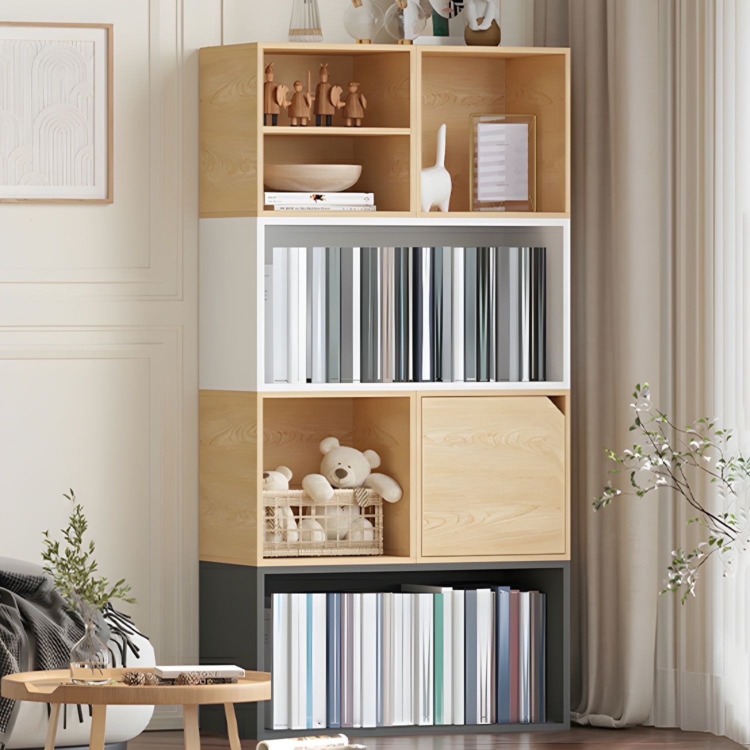 Scandinavian Minimalist Modular Stacking Storage Cube with Versatile ...