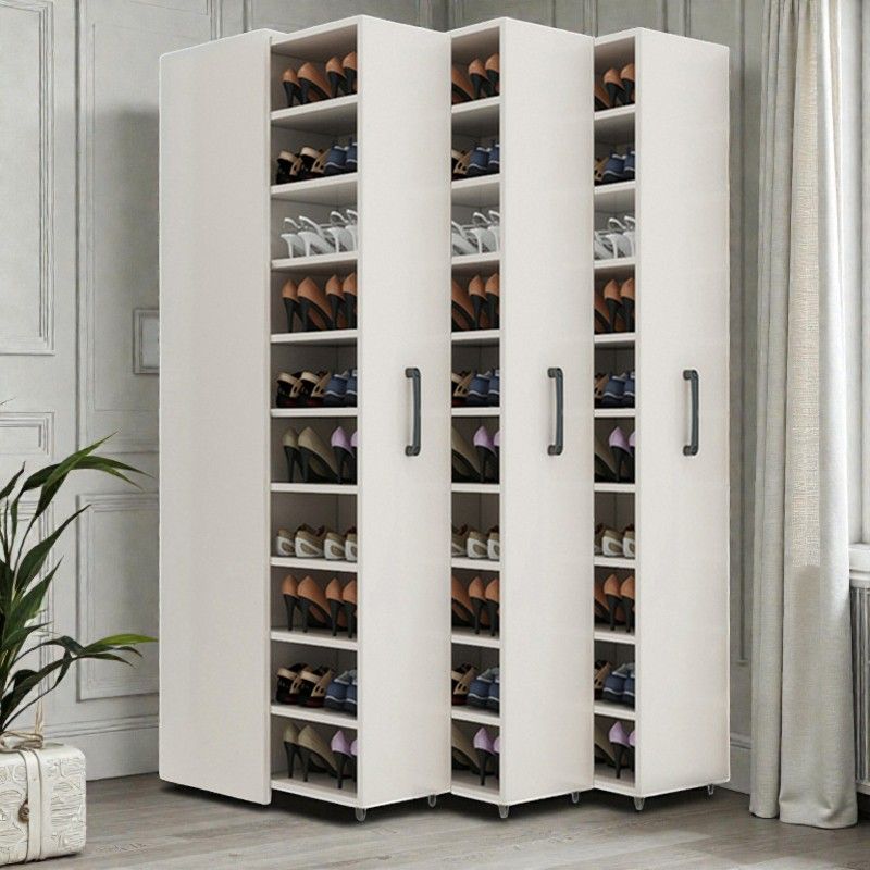 Minimalist Vertical Shoe Cabinet with Slide-Out Shelves and Hidden ...