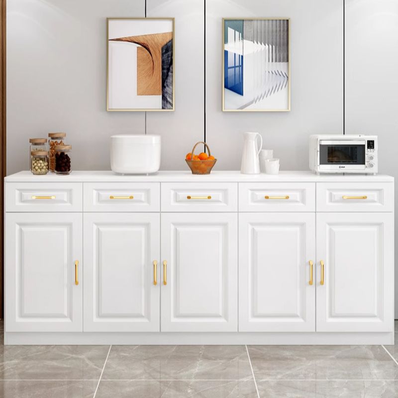 Wide Sideboard with 6 Doors and 6 Drawers, White, 94