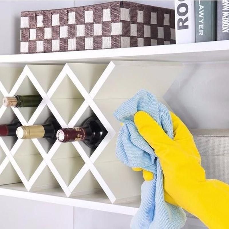 White Wibe Rack Geometric Freestanding Wine Rack – Minimalist White Lattice Organizer ...