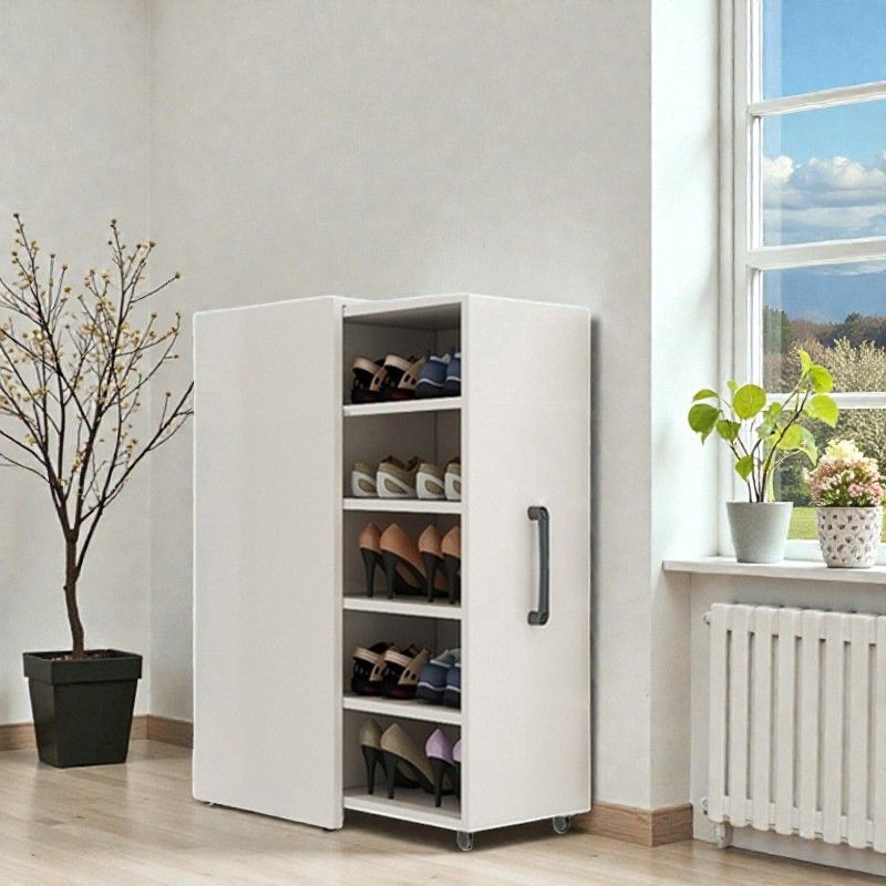 Minimalist Vertical Shoe Cabinet with Slide-Out Shelves and Hidden ...