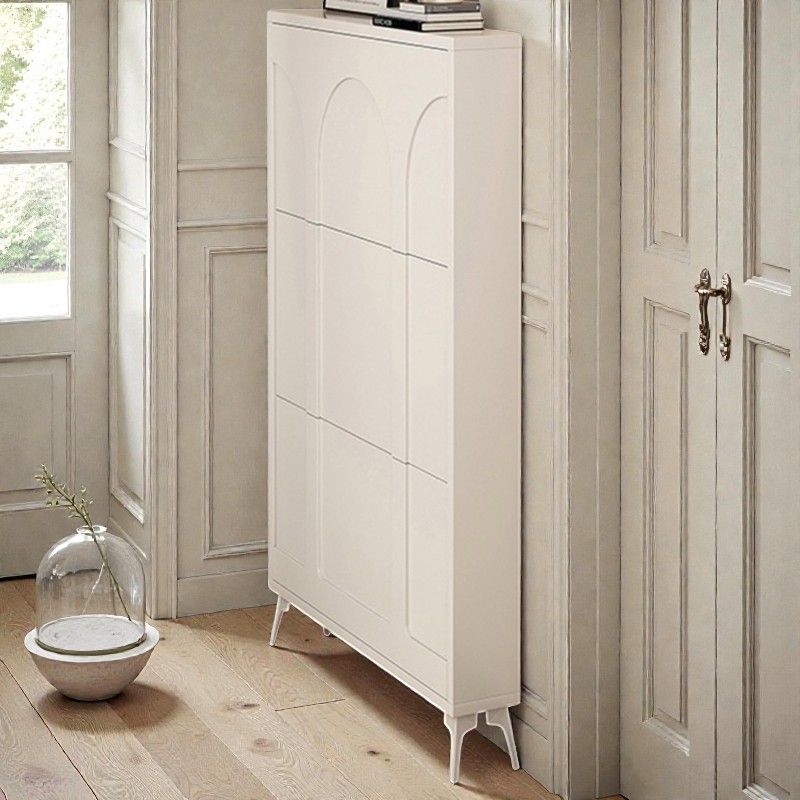 Contemporary Arched Shoe Cabinet, Slim Entryway Storage with Flip ...