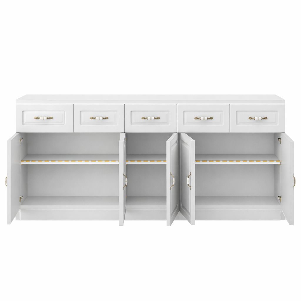 Modern Farmhouse Sideboard Buffet Cabinet, Freestanding Storage Console ...