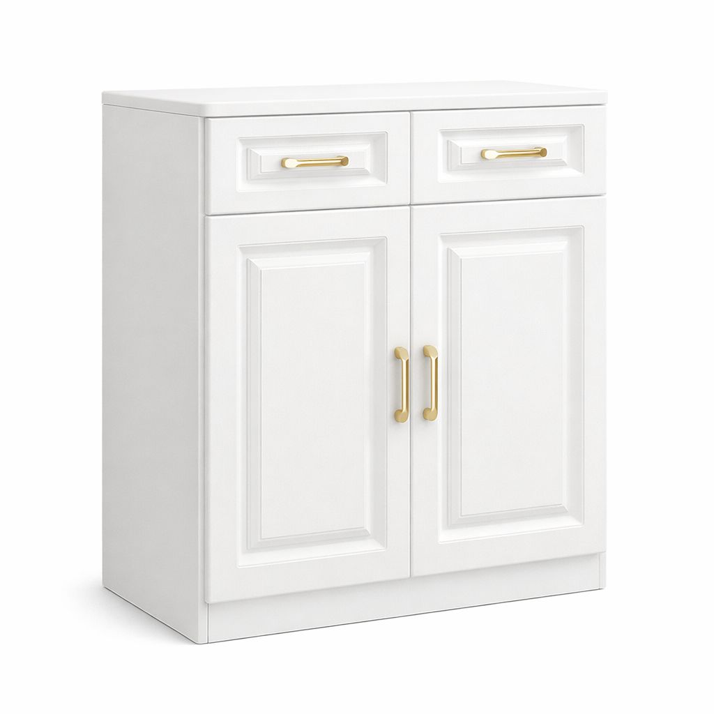 Wide Sideboard with 6 Doors and 6 Drawers, White, 94