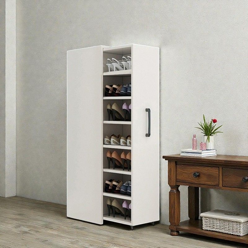 Minimalist Vertical Shoe Cabinet with Slide-Out Shelves and Hidden ...