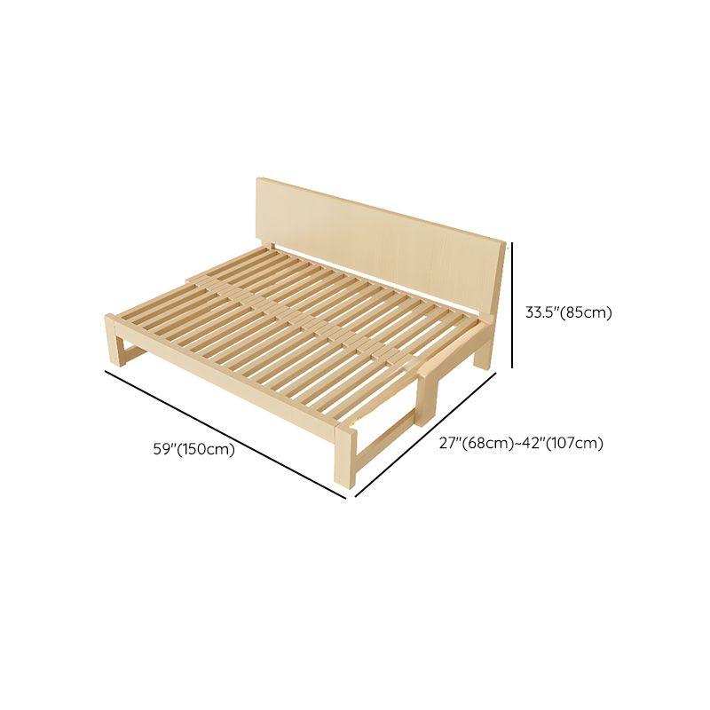 Scandinavian Solid Pine Extendable Daybed Frame with Retractable Slat ...