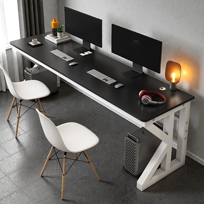 Industrial Contemporary K-Frame Computer Desk with Movable Monitor ...