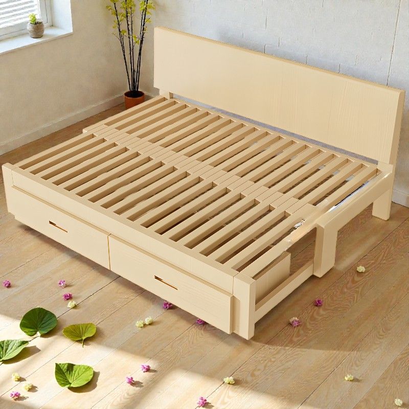Sleeper Display Rack Scandinavian Solid Pine Extendable Daybed Frame with Retractable Slat ...