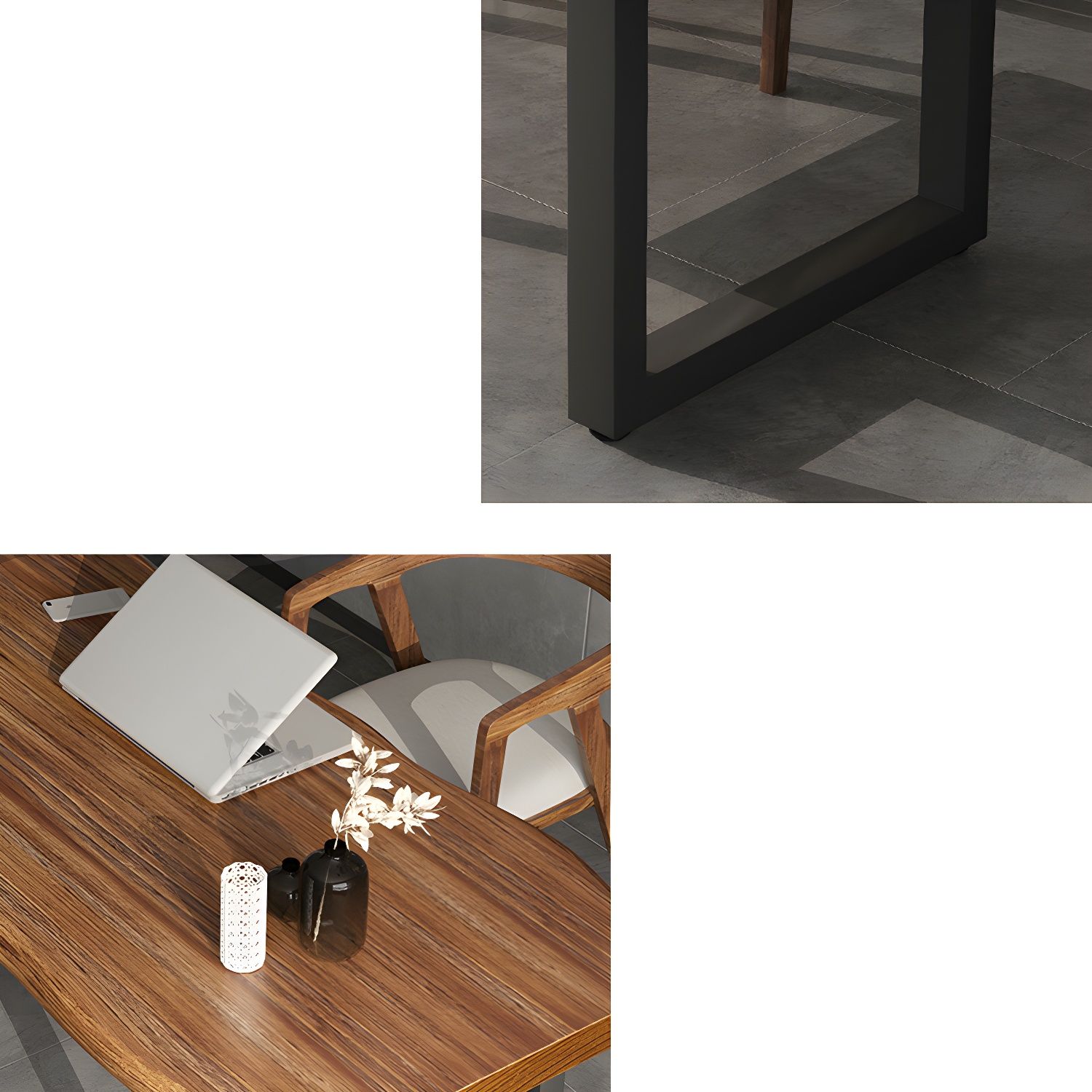 Rustic Industrial Live Edge Solid Wood Desk with Heavy-Duty Metal Legs ...