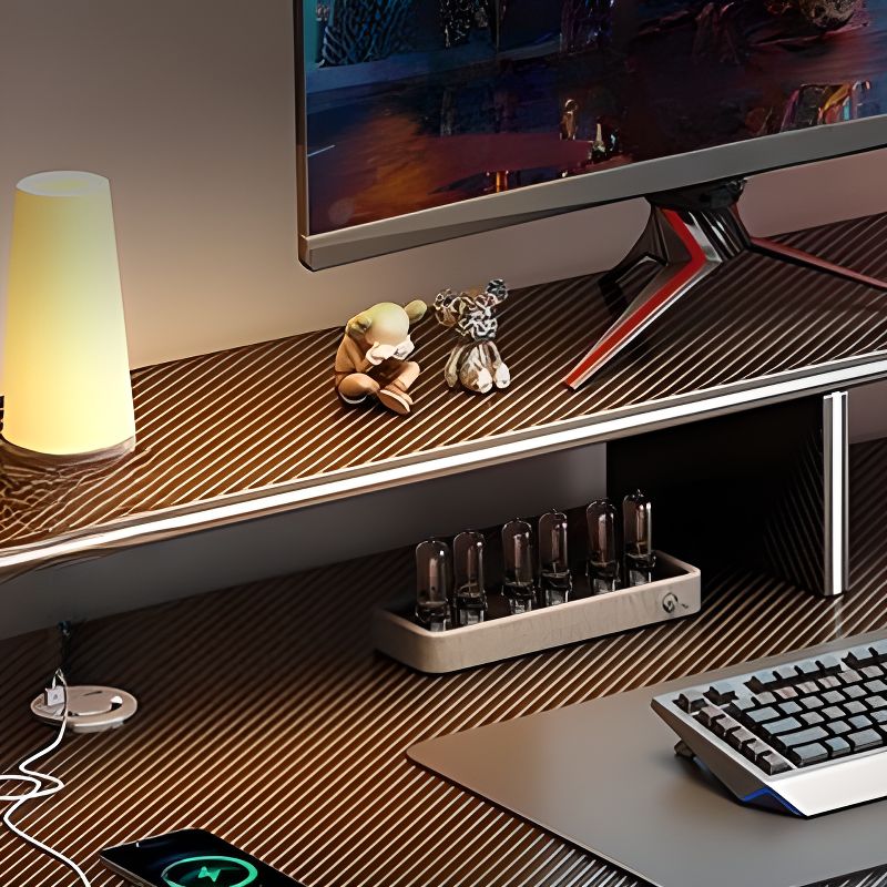 Easy Installation Asymmetrical Alloy Computer Desk with Integrated ...