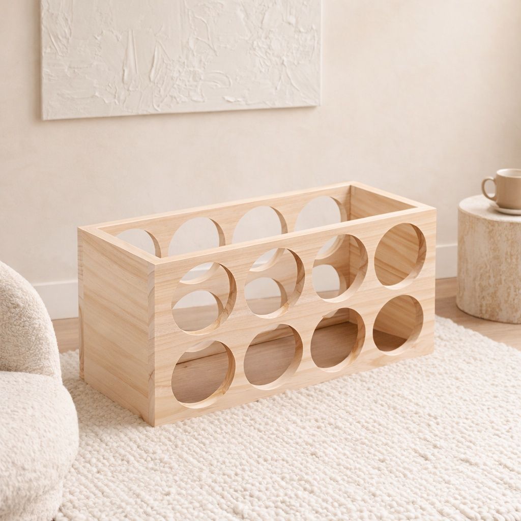 Farmhouse Solid Wood Wine Rack, Stackable Modular Countertop Storage ...