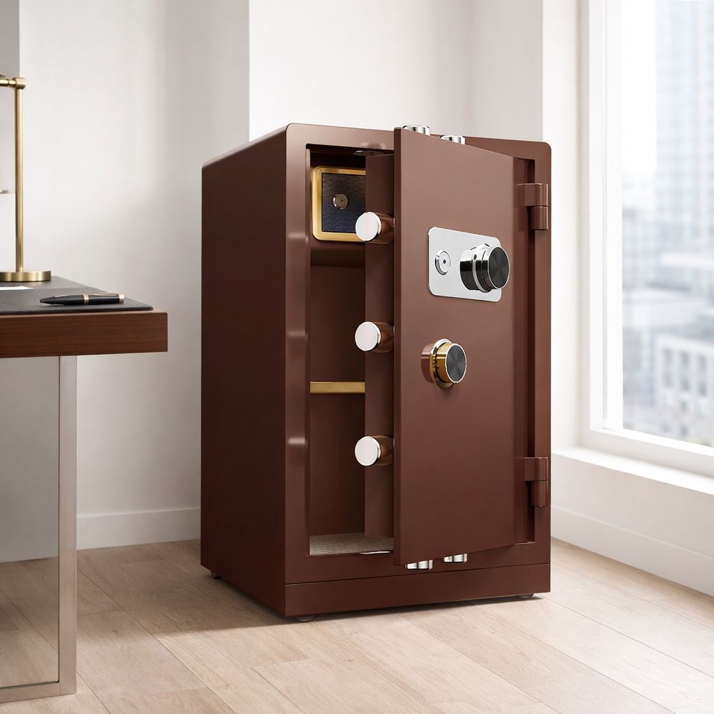 Reinforced Digital Security Safe with Fire-Resistant Walls, Dual Alarm ...