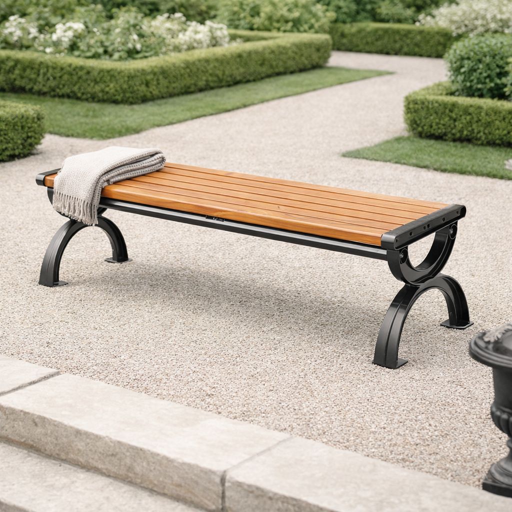 Industrial Heavy-Duty Outdoor Bench, Weather-Resistant Garden Seating ...