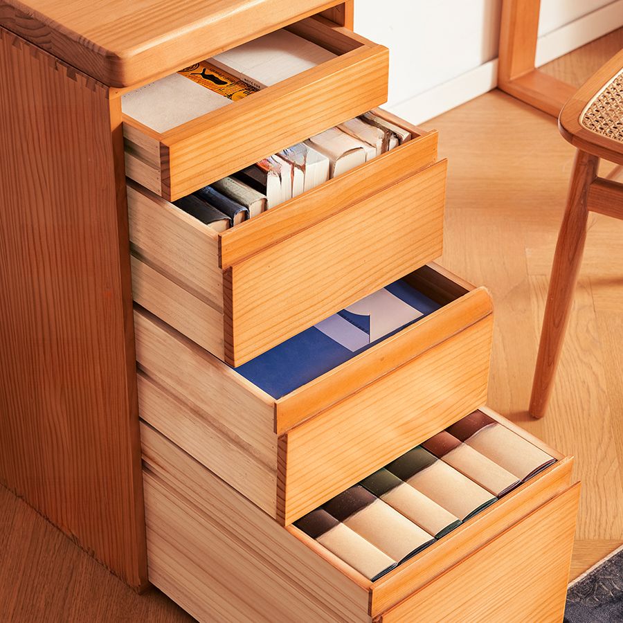 Minimalist Solid Wood Home Office Desk with Storage Drawers and Monitor ...