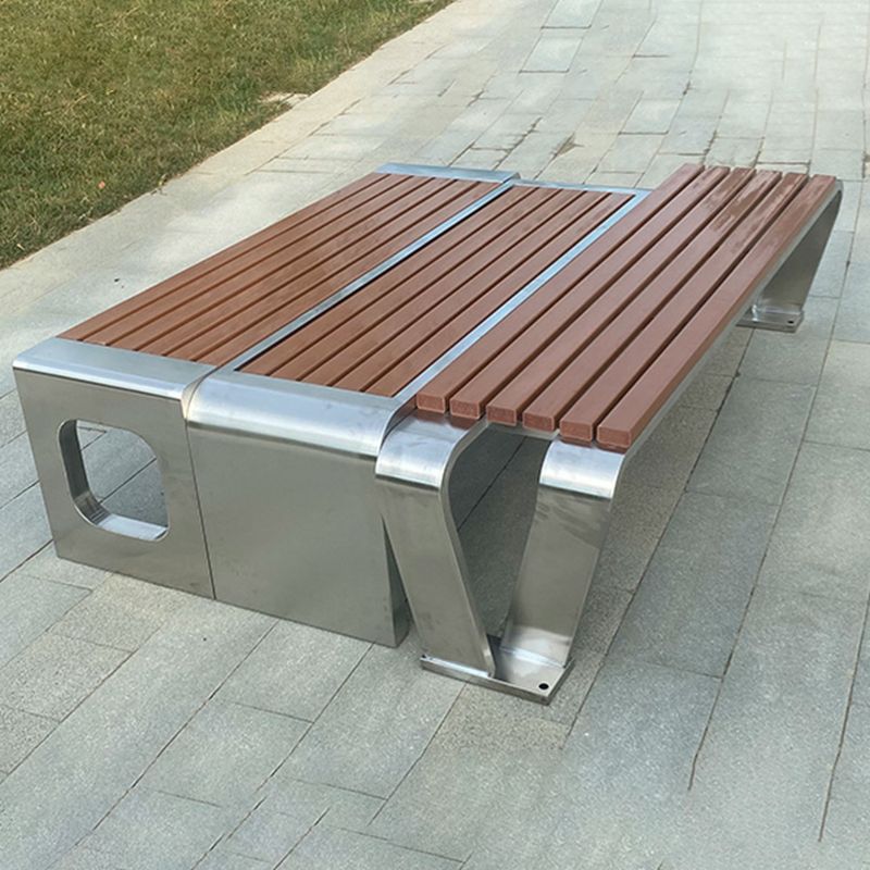 Contemporary Industrial Outdoor Bench with Weather-Resistant Steel ...