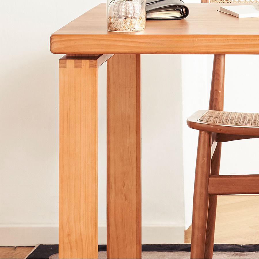 Minimalist Solid Wood Home Office Desk with Storage Drawers and Monitor ...