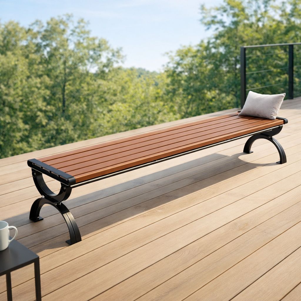 Industrial Heavy-Duty Outdoor Bench, Weather-Resistant Garden Seating ...