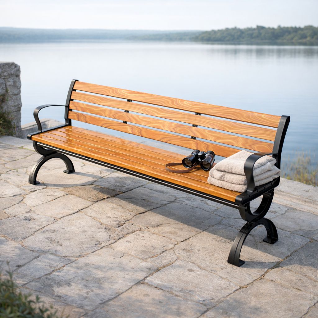 Industrial Heavy-Duty Outdoor Bench, Weather-Resistant Garden Seating ...
