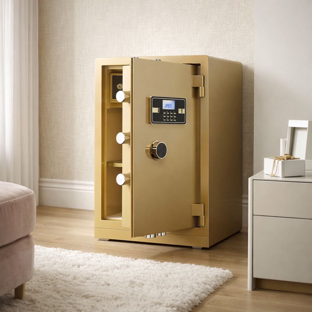 Reinforced Digital Security Safe with Fire-Resistant Walls, Dual Alarm ...