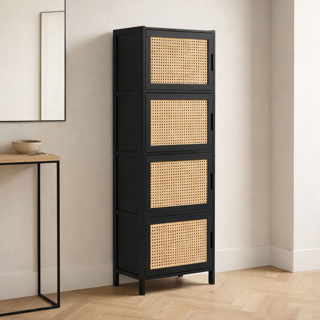 Minimalist Vertical Shoe Cabinet, Narrow Freestanding Storage Organizer ...