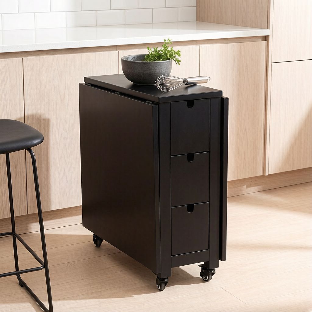 Minimalist Foldable Dining Table with Storage Drawers, Space-Saving ...