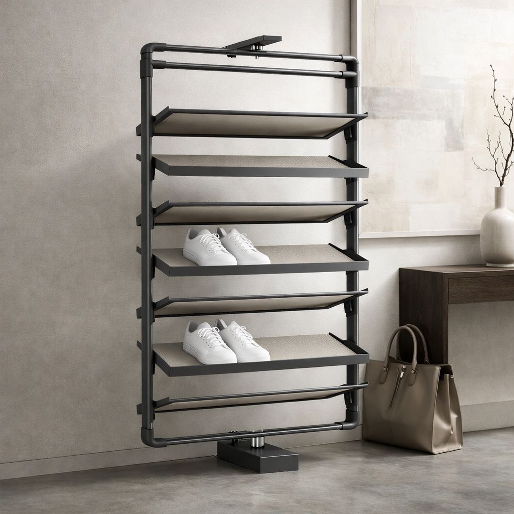 Pull Out Shoe Rack Insert Sleek 360° Rotating Shoe Rack Insert, Pull-Out Closet Organizer with ...