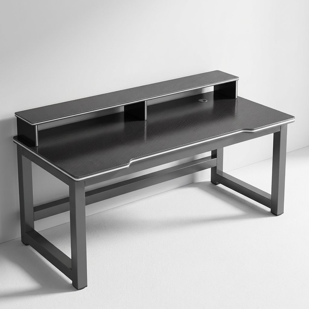 Easy Installation Asymmetrical Alloy Computer Desk with Integrated ...