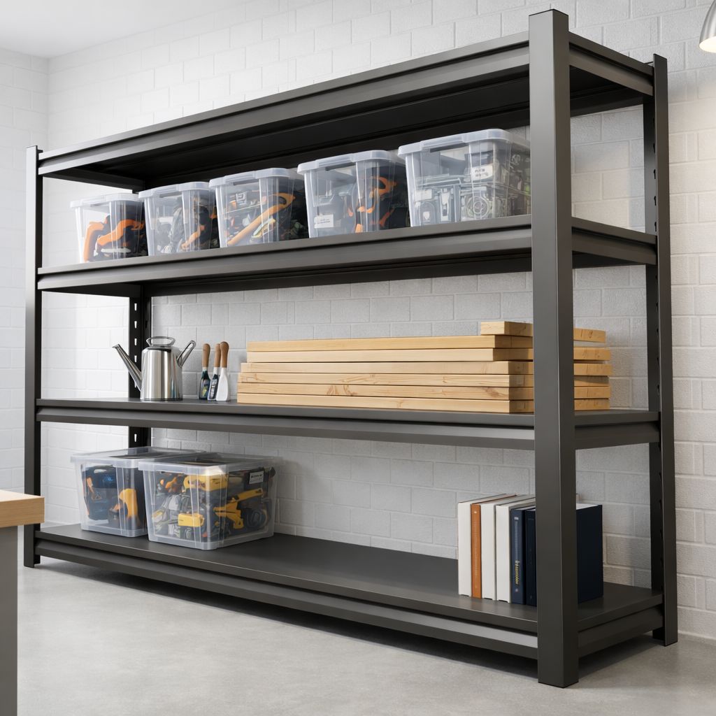 31 Inch Deep Storage Rack Industrial Heavy-Duty Storage Shelving Unit with Adjustable Steel Tiers ...