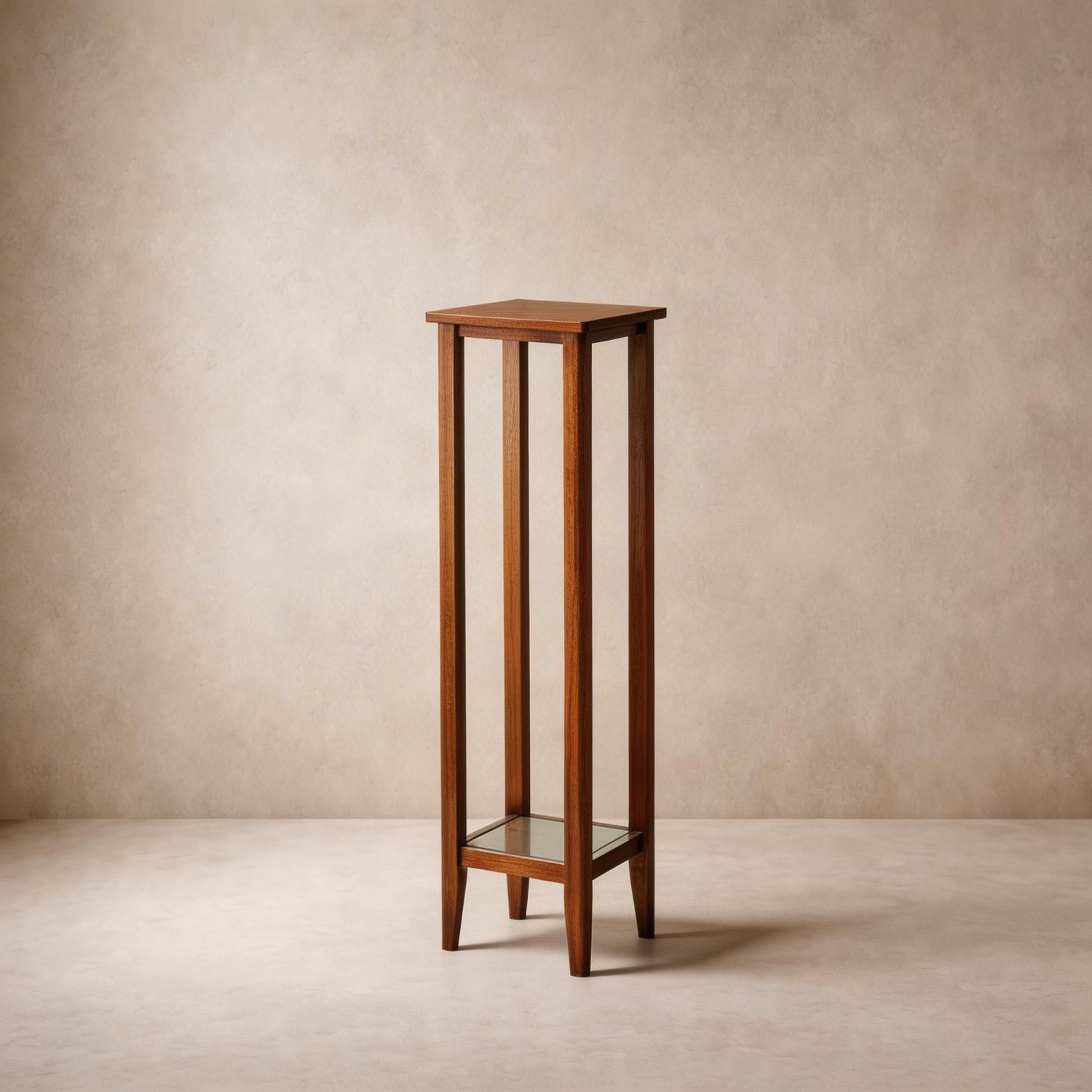Classic Wood Tall Plant Stand - 2-Tier Square Pedestal Table for Indoor ...