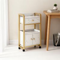 White Faux Marble & Gold