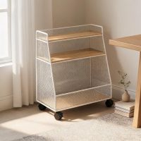 White Frame / Natural Wood Shelves