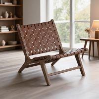 Walnut Frame with Dark Brown Leather