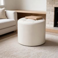Cream Faux Leather