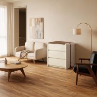 Cream White and Walnut